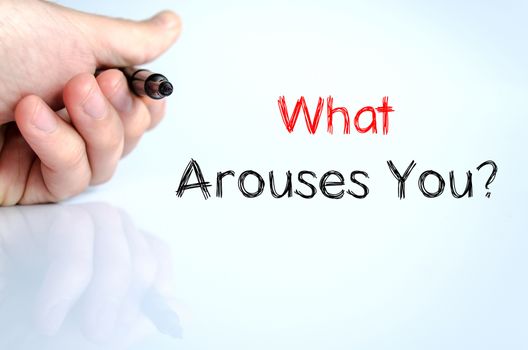 What arouses you text concept isolated over white background