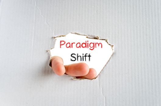 Paradigm shift text concept isolated over white background