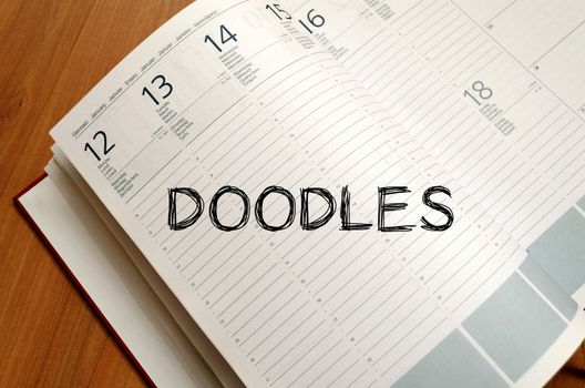 Doodles text concept write on notebook