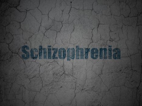 Health concept: Blue Schizophrenia on grunge textured concrete wall background