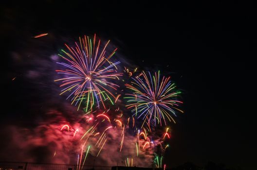 Very beautiful firework in to the sky of Pamplona/ Spain in celebrating