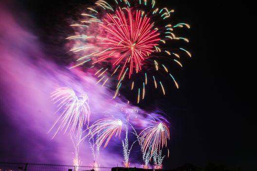 Very beautiful firework in to the sky of Pamplona/ Spain in celebrating