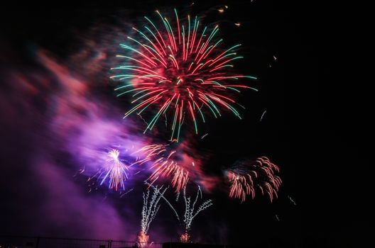 Very beautiful firework in to the sky of Pamplona/ Spain in celebrating