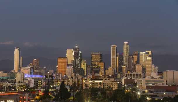 City of Los Angeles, California at dusk