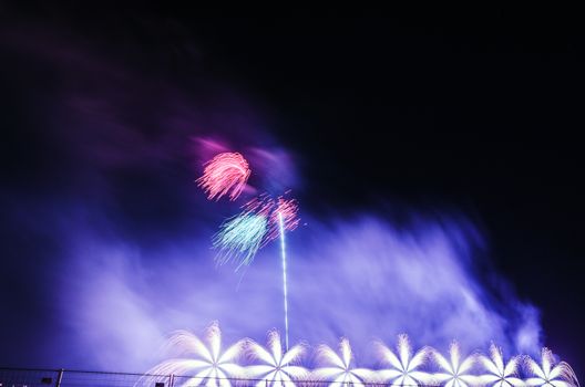 Very beautiful firework in to the sky of Pamplona/ Spain in celebrating