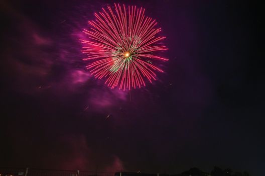 Very beautiful firework in to the sky of Pamplona/ Spain in celebrating