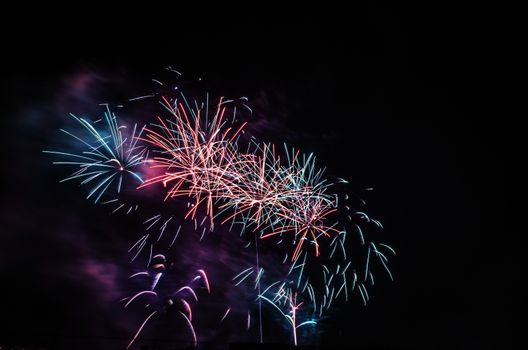 Very beautiful firework in to the sky of Pamplona/ Spain in celebrating