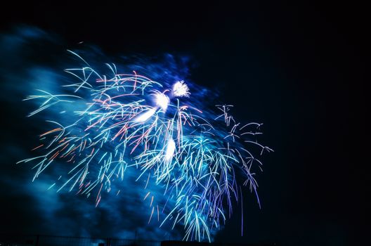 Very beautiful firework in to the sky of Pamplona/ Spain in celebrating