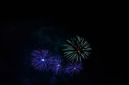 Very beautiful firework in to the sky of Pamplona/ Spain in celebrating