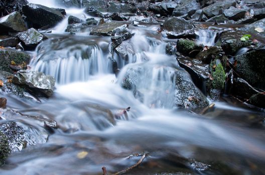 beautiful waterfall scene, ukraine carpathian shipot waterfall