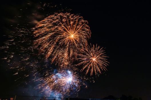 Very beautiful firework in to the sky of Pamplona/ Spain in celebrating