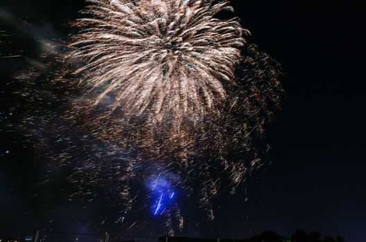 Very beautiful firework in to the sky of Pamplona/ Spain in celebrating