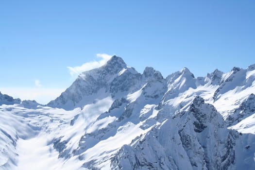 In the mountains of Dombai, Caucasus