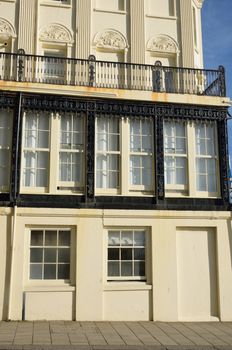 Corner of traditional seaside flats Brighton Uk