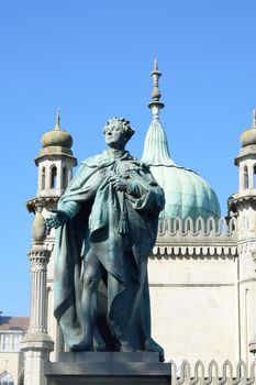 Statue of George IV in front of Brighton Pavillion