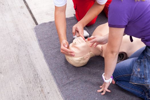 Cardiopulmonary resuscitation (CPR). First aid training.