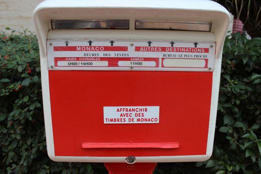 Red Monegasque Post Box in Larvotto, Monaco