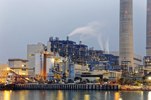 petrochemical industry on sunset, hong kong