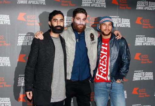 ENGLAND, London: Rudimental attended the Kiss FM Haunted House Party in London on October 29, 2015. Costumes ranging from the Rock band KISS to the devil were on display as various stars walked the red carpet at the party which featured musical performances by Rita Ora, Jason Derulo and band Little Mix.