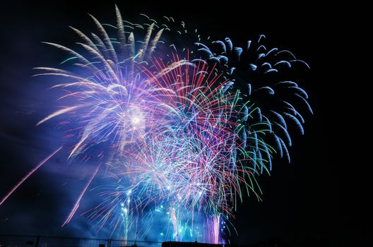 Very beautiful firework in to the sky of Pamplona/ Spain in celebrating