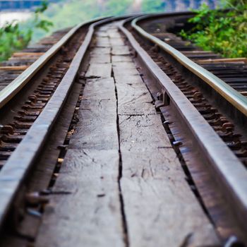 Death Railway and Bridge of Death  at River Kwai, was built by the Empire of Japan in 1943, on World War 2 in Kanchanaburi, Thailand