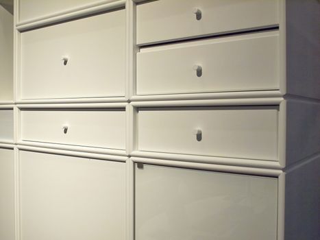 Beautiful clean lines modern design white wooden cabinet
