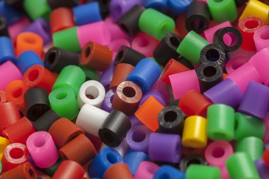 plastic beads many rainbow colors
