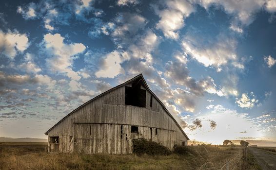 Abandoned Barn, Panoramic Color Image, USA