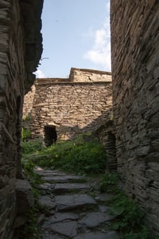 Old town ruins in Georgia Khevsureti travel