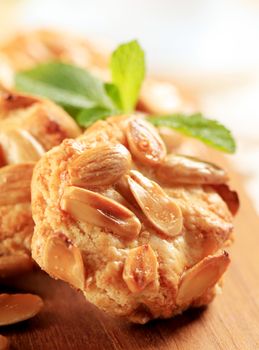 Almond cookies on cutting board