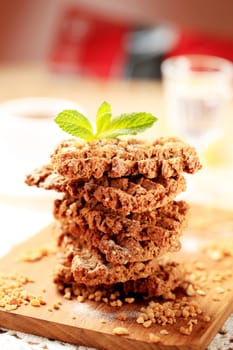 Nut and seed cookies on cutting board