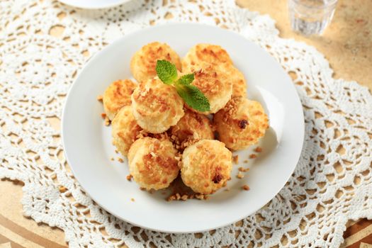 Stack of coconut macaroons on a plate