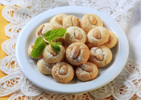 Almond macaroons on a plate