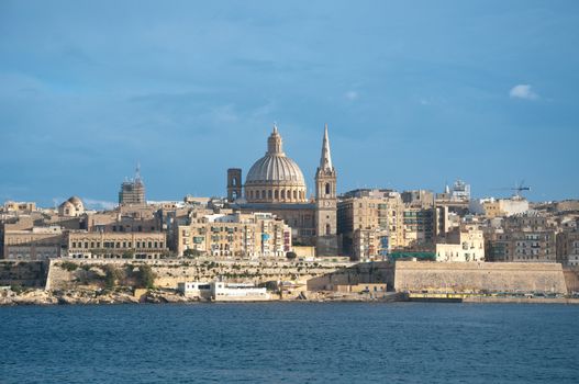 Overview of the city of Valletta, Malta, from the town of Sliema