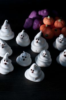 Ghosts of sugar and eggs for halloween