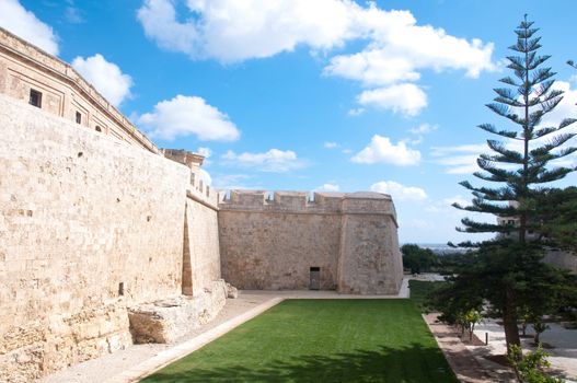 Particularly the walls of Mdina , Malta