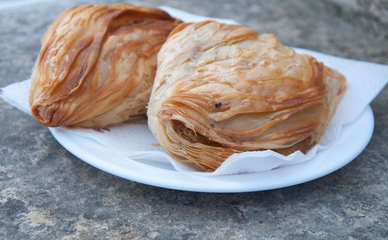 Pastizzi , typical street food Maltese with ricotta and peas