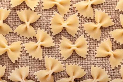 raw the pasta closeup on vintage background 