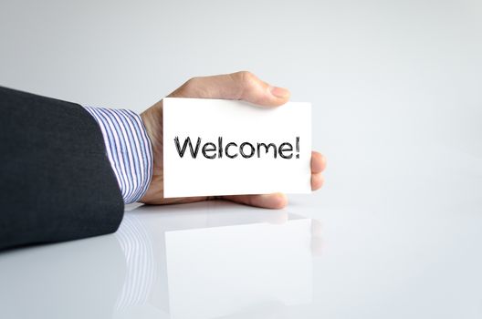 Welcome text concept isolated over white background