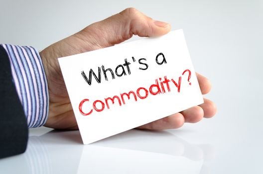 What's commodity text concept isolated over white background