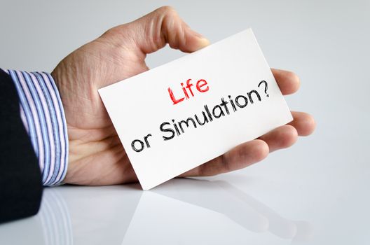 Life or simulation text concept isolated over white background