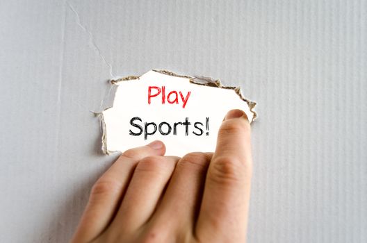Play sports text concept isolated over white background