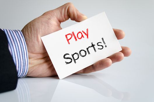 Play sports text concept isolated over white background