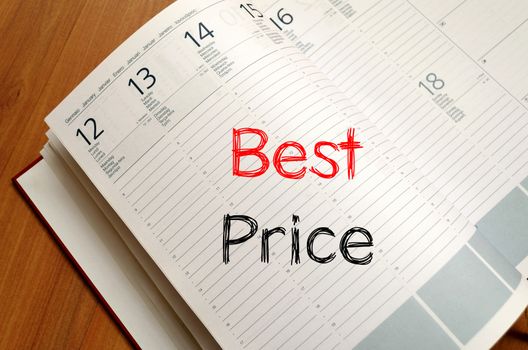 Best price text concept write on notebook