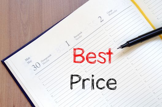 Best price text concept write on notebook