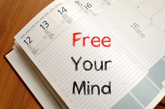 Free your mind text concept write on notebook