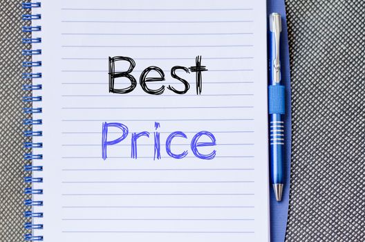 Best price text concept write on notebook