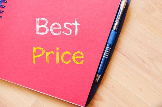 Best price text concept write on notebook