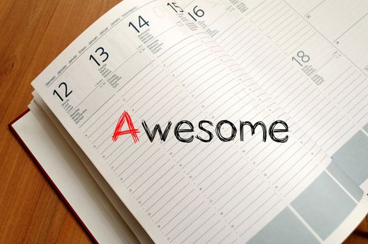 Awesome text concept write on notebook