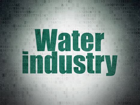 Industry concept: Painted green word Water Industry on Digital Paper background